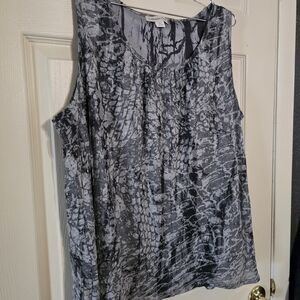 Coldwater Creek Gray Printed Sleeveless Top